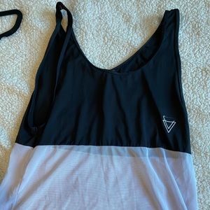 Boohoo Black & white Mesh tank